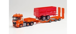 Herpa 312196 Mercedes-Benz Actros Bigspace `18 2.5 6x2 Semitieflader z przyczepą Krampe -  Fehrenkötter 