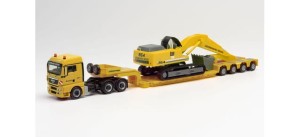 Herpa 312301 MAN TGX XLX Tieflader + koparka Liebherr 954 Leonhard Weiss