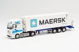 Herpa 313384 Mercedes-Benz Actros Gigaspace Sideloader Container DH / Maersk