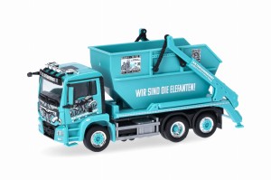 Herpa 317641 MAN TGS M Euro6c bramowiec AK 16 KS Containerdienst/Black Sheep