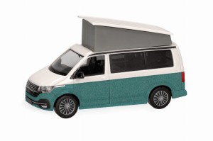 Herpa 096805-004 Volkswagen (VW) T6.1 California, Candy Weiß / Bay Leaf Green metallic