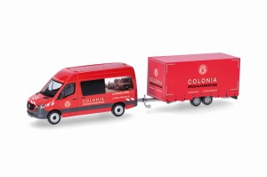 Herpa 098618 Mercedes-Benz Sprinter '18 z przyczepą Colonia