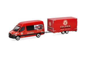 Herpa 098618 Mercedes-Benz Sprinter '18 z przyczepą Colonia