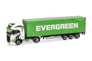 Herpa 319942 Iveco S-Way LNG 40ft. Container Rapstrucks / Evergreen