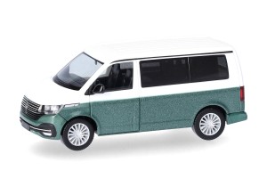 Herpa 096805-004 Volkswagen (VW) T6.1 California, Candy Weiß / Bay Leaf Green metallic