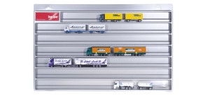 Herpa 029728 Gablotka wystawowa na modele ciężarówek kol. srebrny (70 cm x 45 cm x 3,5 cm)