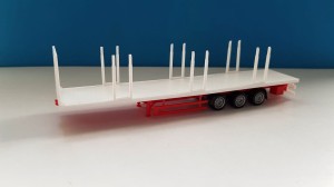  Herpa 076845 Naczepa platforma Lowliner 3-oś biała